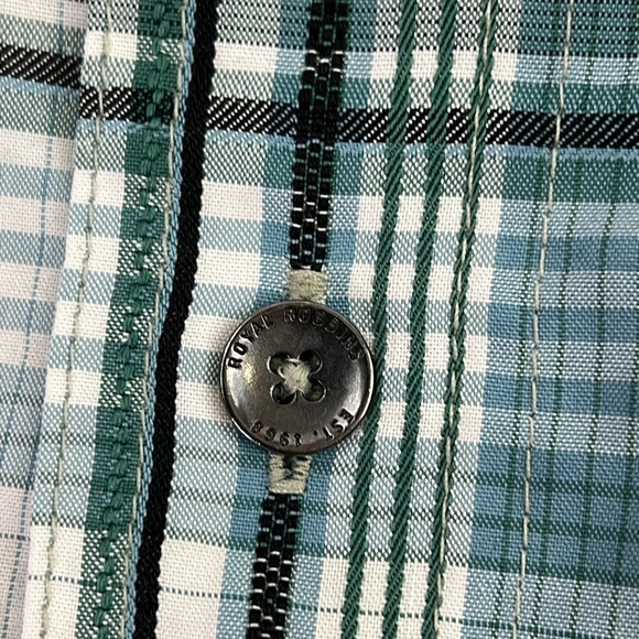 Royal Robbins  Men's Short Sleeve Medium Green Plaid Shirt - Picture 5 of 7